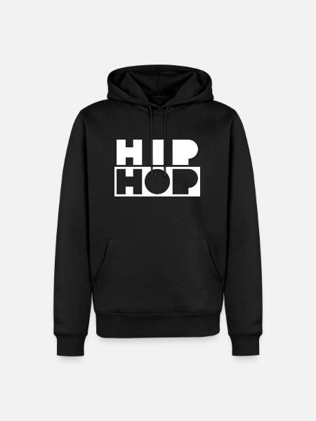 Hip Hop mutiges Logo-Design - Männer Premium Bio Hoodie - Schwarz