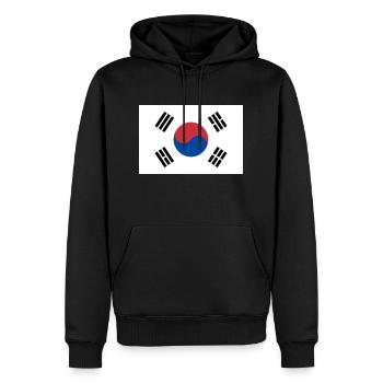 Corée du Sud - Sweat à capuche Premium bio Homme - noir - Devant - Nico (187cm)