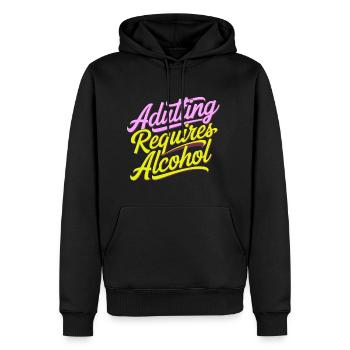 Adulting Requires Alcohol 12 - Männer Premium Bio Hoodie - Schwarz - Vorne - Nico (187cm)