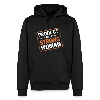 Product Of A Strong Woman 13 - Männer Premium Bio Hoodie - Schwarz - Vorne - Nico (187cm)