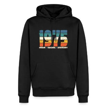 1975 vintage retro Design - Männer Premium Bio Hoodie - Schwarz - Vorne - Nico (187cm)