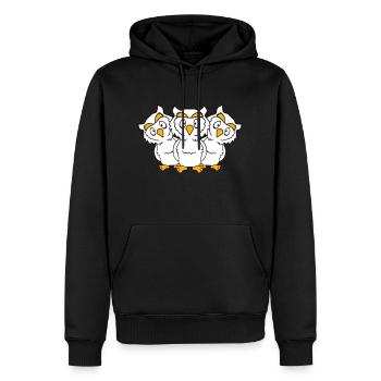 3 hiboux équipe amis groupe groupe trois frères troupe - Sweat à capuche Premium bio Homme - noir - Devant - Nico (187cm)