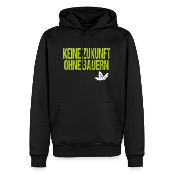 Keine Zukunft ohne Bauern Trecker Demo landwirt - Männer Premium Bio Hoodie - Schwarz - Vorne - Nico (187cm)