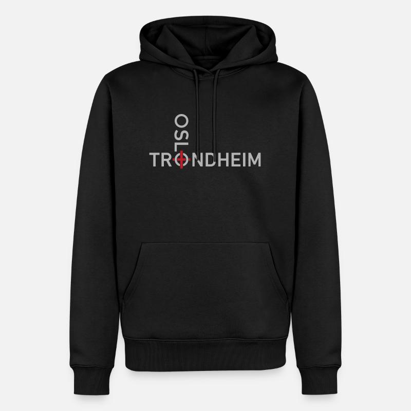 OSLO nach TRONDHEIM - Männer Premium Bio Hoodie - Schwarz
