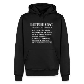 Betriebsrat Definition Duden - Männer Premium Bio Hoodie - Schwarz - Vorne - Nico (187cm)