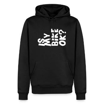 Is My Bike OK shirt for dirt bike and bike lovers - Männer Premium Bio Hoodie - Schwarz - Vorne - Nico (187cm)