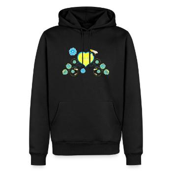 Abeille - Sweat à capuche Premium bio Homme - noir - Devant - Nico (187cm)