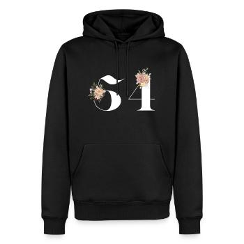 Blumen zum 54-jährigen Jubiläum (Geschenk von 54 Jahren) - Männer Premium Bio Hoodie - Schwarz - Vorne - Nico (187cm)