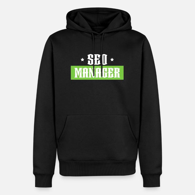 SEO Manager tshirt vert noir - Sweat à capuche Premium bio Homme - noir