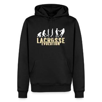Evolution Of Lacrosse Awesome Cool T-Shirt Present - Männer Premium Bio Hoodie - Schwarz - Vorne - Nico (187cm)