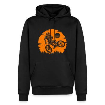 Mountain Bike Cyclist Mountain Bike - Men’s Premium Organic Hoodie - black - Front - Nico (187cm)