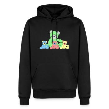 Teddy - Männer Premium Bio Hoodie - Schwarz - Vorne - Nico (187cm)