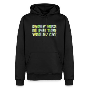 avogato funny sayings kitten guenon jokes animals - Männer Premium Bio Hoodie - Schwarz - Vorne - Nico (187cm)