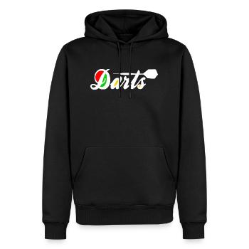 Darts - Männer Premium Bio Hoodie - Schwarz - Vorne - Nico (187cm)