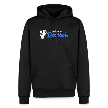 Verliebt in Rostock - Männer Premium Bio Hoodie - Schwarz - Vorne - Nico (187cm)