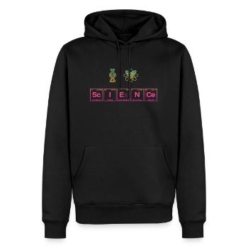 I LOVE SCIENCE - Wissenschaft Symbole - Männer Premium Bio Hoodie - Schwarz - Vorne - Nico (187cm)