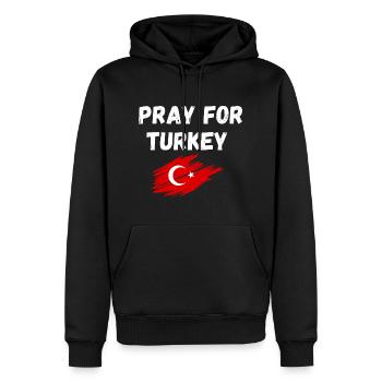 Priez pour le tremblement de terre en Turquie - Sweat à capuche Premium bio Homme - noir - Devant - Nico (187cm)