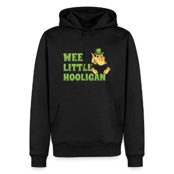 Wee Little Hooligan t-rex Dinosaure St Patrick Day - Sweat à capuche Premium bio Homme - noir - Devant - Nico (187cm)
