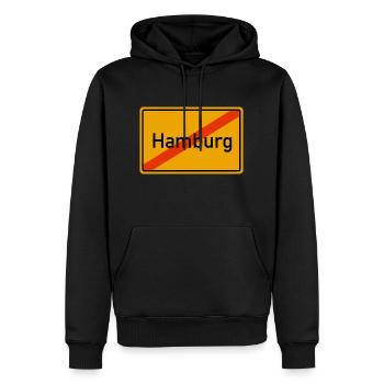 Hambourg ortsausgang - Sweat à capuche Premium bio Homme - noir - Devant - Nico (187cm)