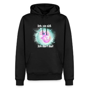 Ich bin süß - Männer Premium Bio Hoodie - Schwarz - Vorne - Nico (187cm)