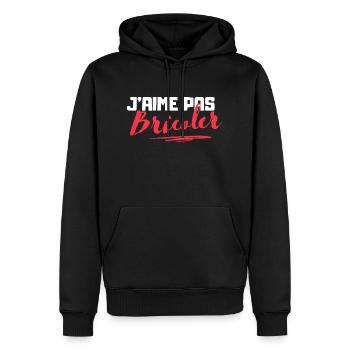 j'aime pas le bricolage - Sweat à capuche Premium bio Homme - noir - Devant - Nico (187cm)