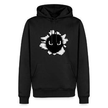 A dark look from the abyss - Men’s Premium Organic Hoodie - black - Front - Nico (187cm)
