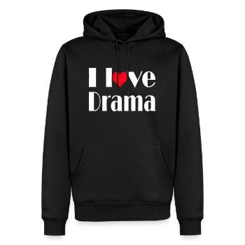 J’aime le théâtre Citation Professeur et étudiant Design - Sweat à capuche Premium bio Homme - noir - Devant - Nico (187cm)