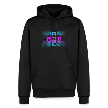 Acid House Techno EDM Party Festival DJ - Sweat à capuche Premium bio Homme - noir - Devant - Nico (187cm)