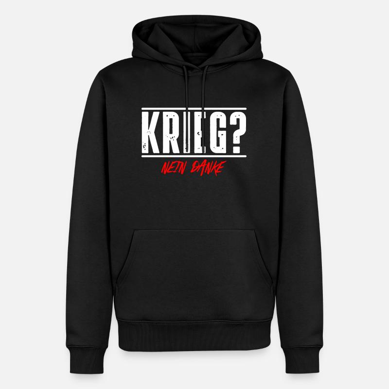 Krieg - Männer Premium Bio Hoodie - Schwarz