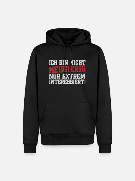 Ich bin nicht Neugierig - Männer Premium Bio Hoodie - Schwarz