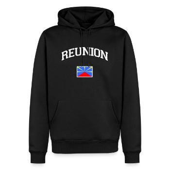 Reunion-Flagge -974 - Kreyol Sat - Männer Premium Bio Hoodie - Schwarz - Vorne - Nico (187cm)