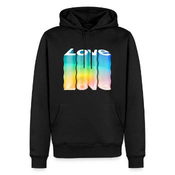Amour - Sweat à capuche Premium bio Homme - noir - Devant - Nico (187cm)