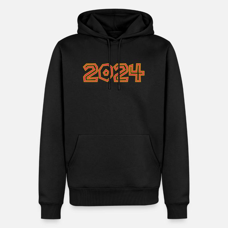 2024. ANNEE. BONNE ANNEE. - Sweat à capuche Premium bio Homme - noir