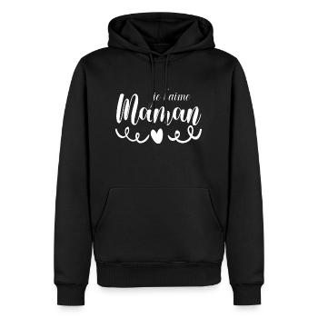 je t aime Maman Fête des Mères - Sweat à capuche Premium bio Homme - noir - Devant - Nico (187cm)