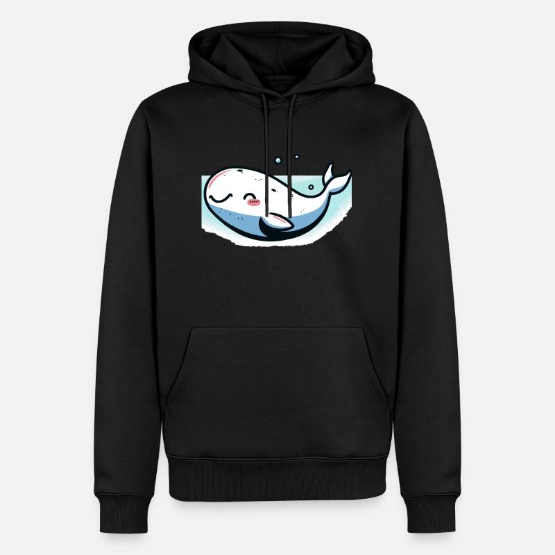 Walfisch - Baleine heureuse - Sweat à capuche Premium bio Homme - noir