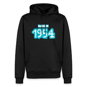 Année 1954 pour les personnes nées en 1954 - Sweat à capuche Premium bio Homme - noir - Devant - Nico (187cm)
