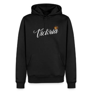 Victoria Custom Name for Women Kids Toddlers - - Men’s Premium Organic Hoodie - black - Front - Nico (187cm)