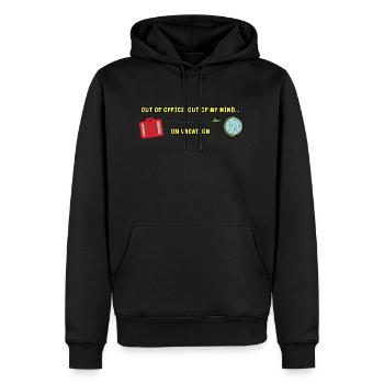 Out of office out of my mind - Men’s Premium Organic Hoodie - black - Front - Nico (187cm)