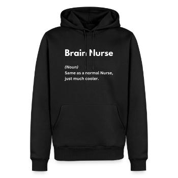 Brain Nurse, wie normale Krankenschwester, nur viel cooler - Männer Premium Bio Hoodie - Schwarz - Vorne - Nico (187cm)