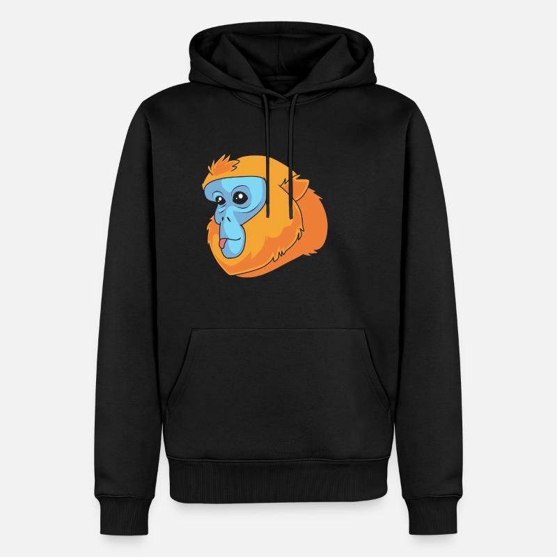Stupsnasenaffe Affe Schimpanse - Männer Premium Bio Hoodie - Schwarz