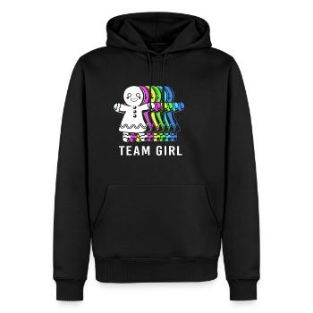 Équipe Fille Noël - Sweat à capuche Premium bio Homme - noir - Devant - Nico (187cm)