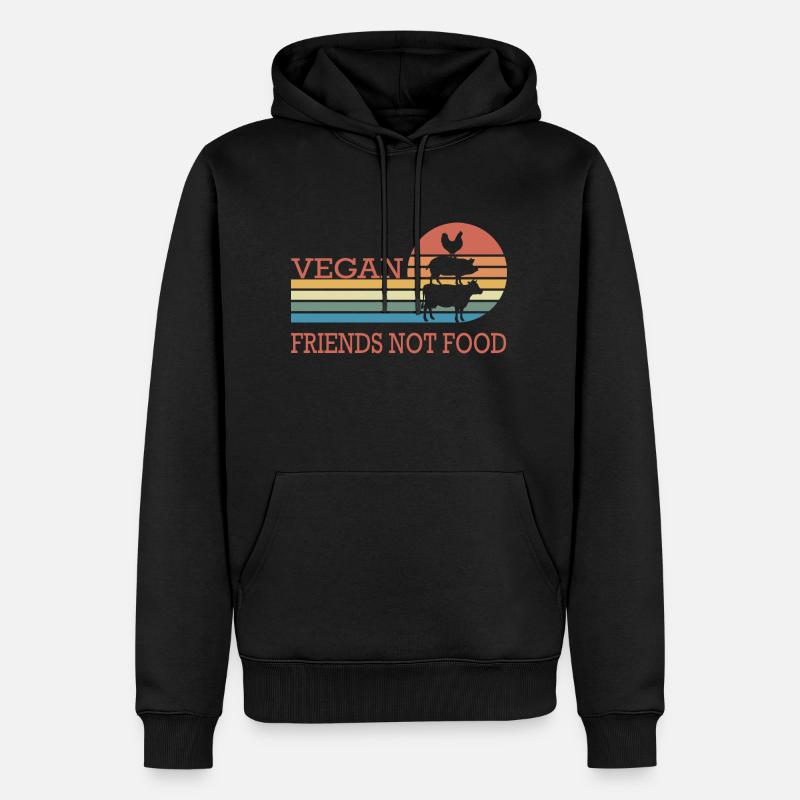 Amis végétaliens pas de nourriture - Sweat à capuche Premium bio Homme - noir