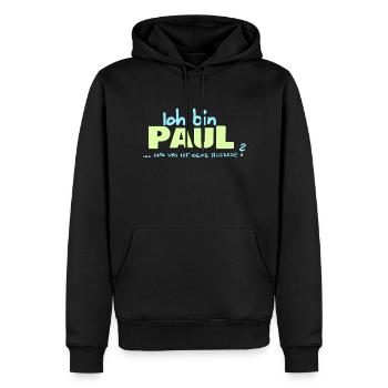Paul - Männer Premium Bio Hoodie - Schwarz - Vorne - Nico (187cm)