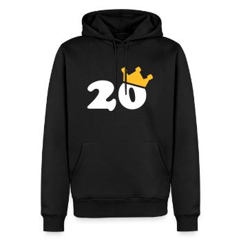 20 Krone 20. Geburtstag 20 Jahre - Männer Premium Bio Hoodie - Schwarz - Vorne - Nico (187cm)