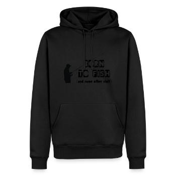 Geboren zum Fisch - Männer Premium Bio Hoodie - Schwarz - Vorne - Nico (187cm)