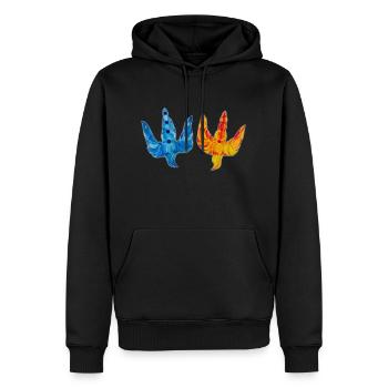 Dreizack - Wappen der Ukraine - Männer Premium Bio Hoodie - Schwarz - Vorne - Nico (187cm)