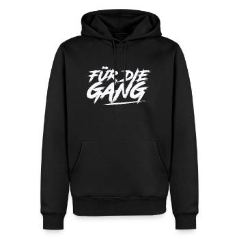 Für die Gang Design - Männer Premium Bio Hoodie - Schwarz - Vorne - Nico (187cm)