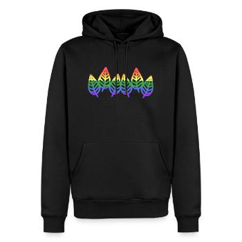 Couleurs LGBT Feuilles Feuille de motif - Sweat à capuche Premium bio Homme - noir - Devant - Nico (187cm)