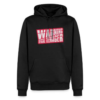avertissement citation officielle d’adolescent - Sweat à capuche Premium bio Homme - noir - Devant - Nico (187cm)