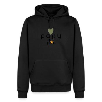 papy star - Sweat à capuche Premium bio Homme - noir - Devant - Nico (187cm)